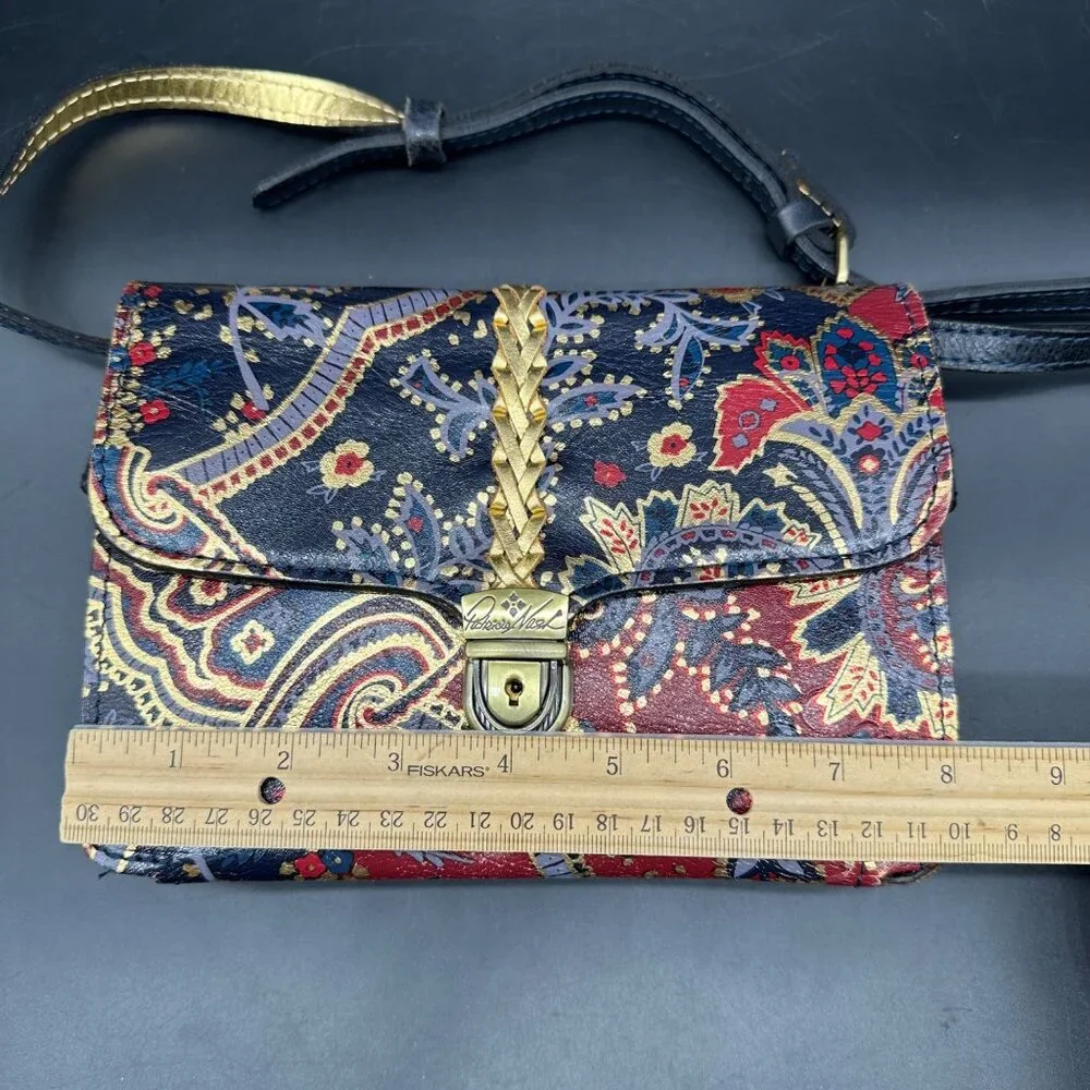 Patricia Nash Floral Leather Crossbody Shoulder Bag Purse Removable Strap Clutch - Picture 11 of 12